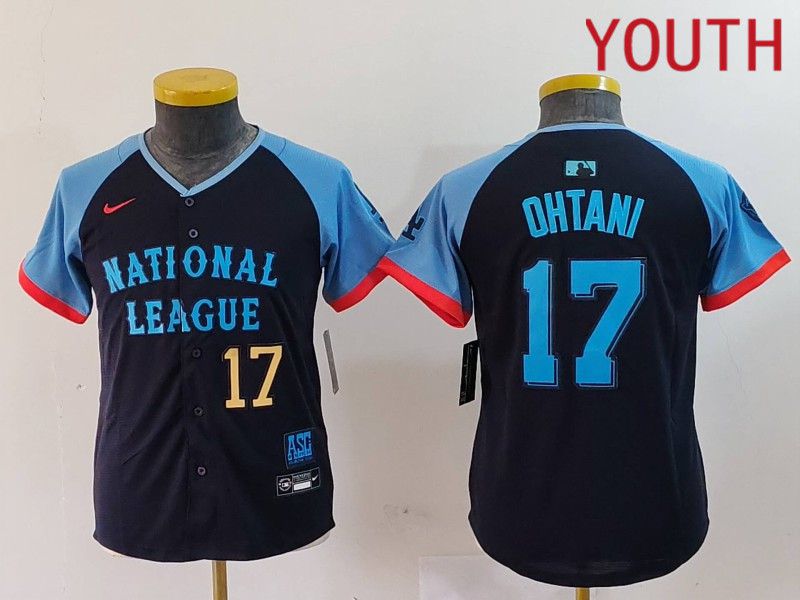 Youth Los Angeles Dodgers #17 Ohtani Blue All star 2024 Nike MLB Jersey style 2->women mlb jersey->Women Jersey